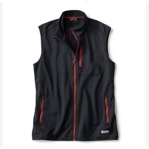 orivis fleece‎ lined black vest outdoor gorpcore full zip mens size large